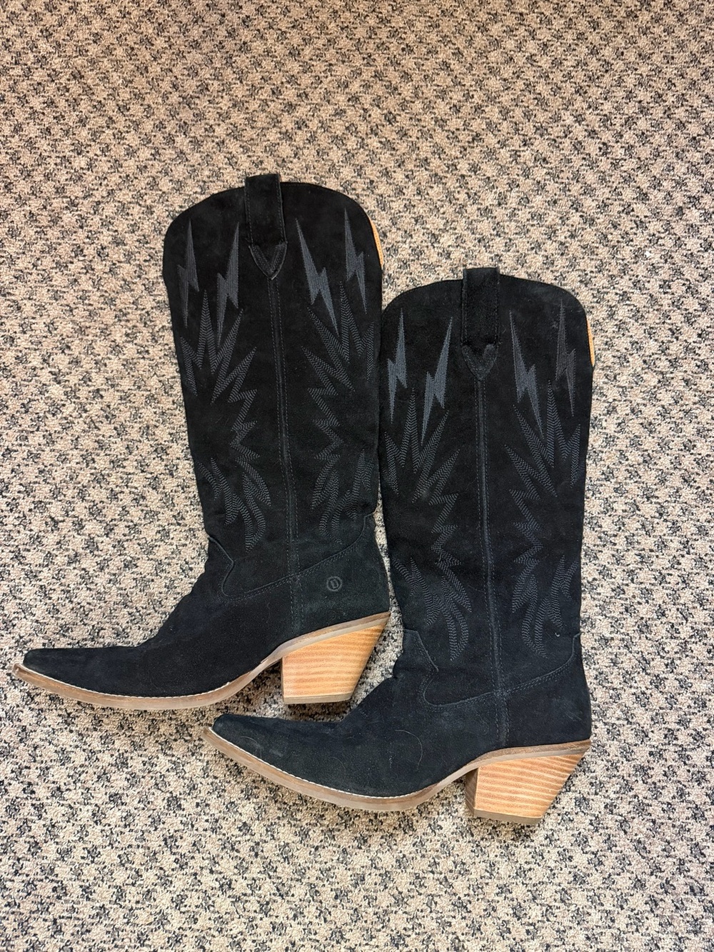 Dingo Black Suede Knee High Western Boots